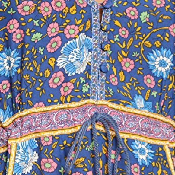 Navy Floral Longsleeve DRESS Tunic Playdress Folk - Picture 4 of 5